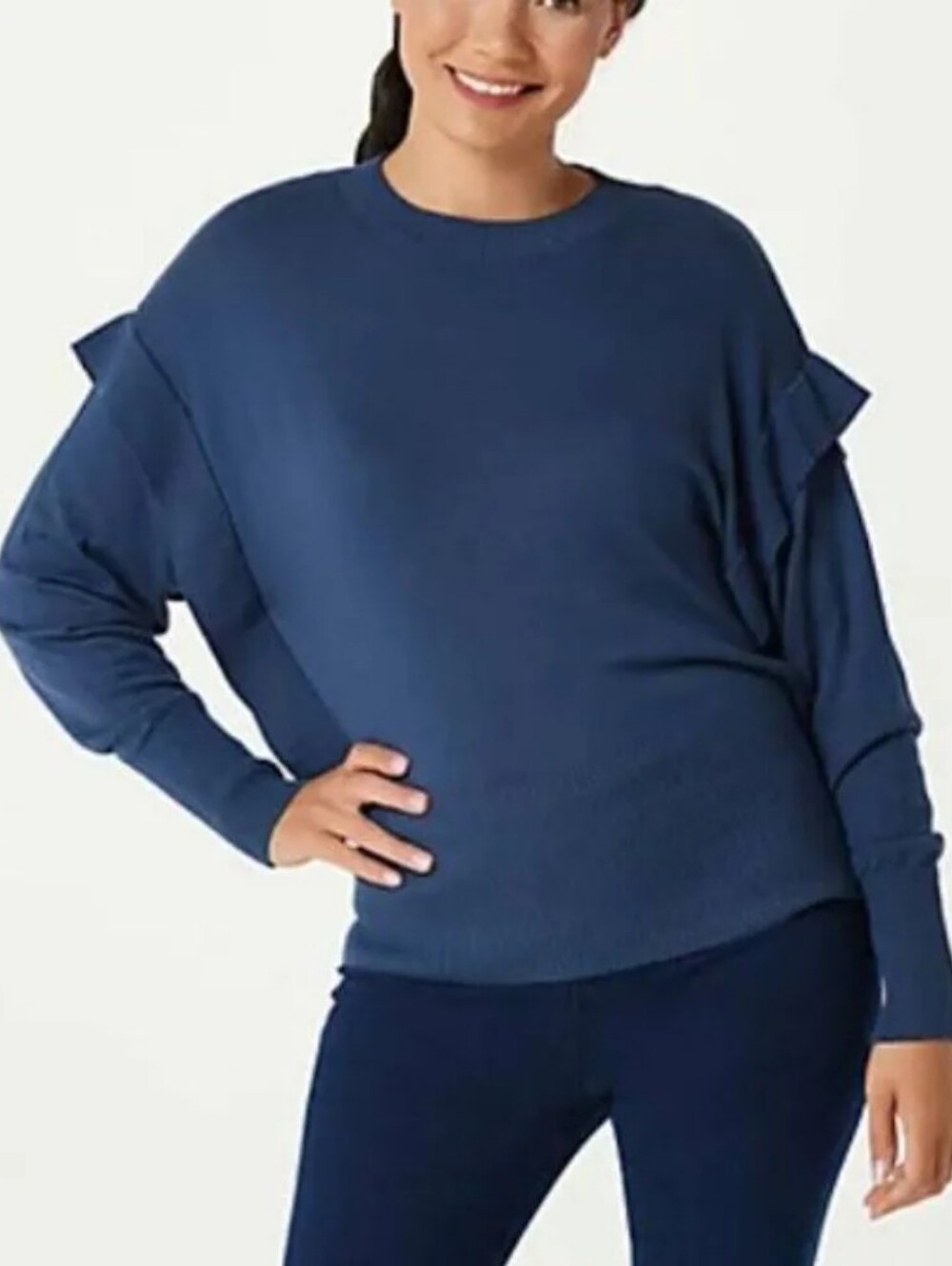 zuda Navy Blue Crew Neck Sweater